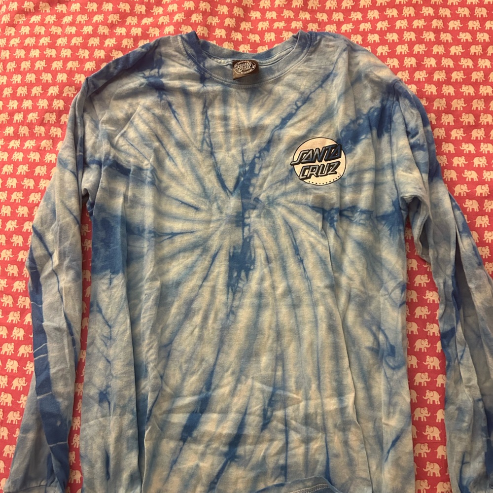 Santa Cruz blue tie dye long sleeve tshirt
